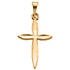 14kt Yellow Gold 11/16in Concave Passion Cross