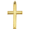 14kt Yellow Gold 1in Cross with Decorative Edges
