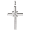 14kt White Gold 1in Wrapped Floral Cross Pendant