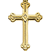 14k Yellow Gold Budded Cross Pendant 1 1/4in