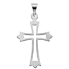 14kt White Gold 1in Budded Cut-out Cross