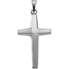 Sterling Silver 7/8in Beveled Cross Pendant