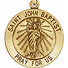 14kt Yellow Gold St. John the Baptist Medal