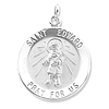 Sterling Silver 18.5mm St. Edward Medal & 18in Chain
