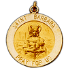 14kt Yellow Gold 18mm St. Barbara Medal