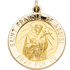 14kt Yellow Gold Round St. Francis of Assisi Medal