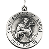 Sterling Silver St. Francis of Assisi Medal with Chain