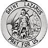 Sterling Silver 18.5mm St. Lazarus Medal & 18in Chain