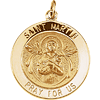 14k Yellow Gold Round St. Martin Medal