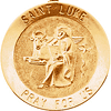 14k Yellow Gold Round St. Luke Medal