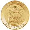 14kt Yellow Gold Round St. Peter Medal