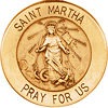 14k Yellow Gold Round St. Martha Medal