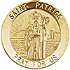 14kt Yellow Gold Round St. Patrick Medal