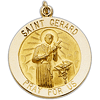 14k Yellow Gold Round St. Gerard Medal