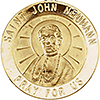 14k Yellow Gold St. John Neumann Medal 18mm