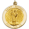 14kt Yellow Gold Round St. Raphael Medal