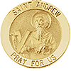 14kt Yellow Gold Round St. Andrew Medal