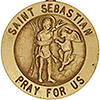 14k Yellow Gold St. Sebastian Medal 18mm