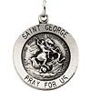 14kt White Gold Round St. George Medal