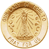 14kt Yellow Gold Round Lady of Loreto Medal