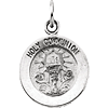 Sterling Silver Round Holy Communion Medal & Chain