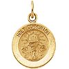 14k Yellow Gold Holy Communion Medal 12mm