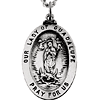 Sterling Silver Lady of Guadalupe Medal & Chain