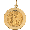 14kt Yellow Gold Round St. Anne Medal