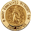 14k Yellow Gold Immaculate Conception Medal 12mm