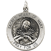 Sterling Sacred 3/4in Heart of Mary Medal & 18in Chain
