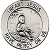 Infant Jesus Medal 18.5mm & 18in Chain Sterling Silver