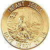 14k Yellow Gold Round Infant Jesus Medal