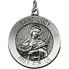 Sterling Silver St. Lucy Medal & 18in Chain