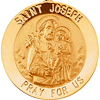 14k Yellow Gold Round St. Joseph Medal