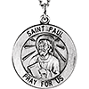 Sterling Silver 3/4in St. Paul Medal & 18in Chain