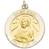14kt Yellow Gold Round St. Paul Medal