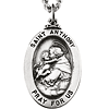 Sterling Silver Oval St. Anthony Medal & Chain