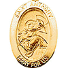 14k Yellow Gold Oval St. Anthony Medal