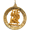 14kt Yellow Gold Round Open St. Christopher Medal