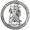 Sterling Silver 38.75mm Open St. Christopher Medal & 24in Chain