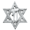 14kt White Gold Star of David Chai Lapel Pin