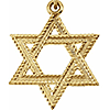 14k Yellow Gold Small Braided Star of David Pendant