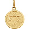 14kt Yellow Gold 7/8in Round Star of David Pendant