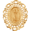 14kt Yellow Gold Fancy Lady of Guadalupe Medal