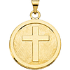 14k Yellow Gold Small Textured Confirmation Medal