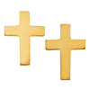 14kt Yellow Gold Petite Smooth Cross Earrings