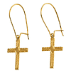 14kt Yellow Gold 1/2in Cross Dangle Earrings