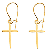 14kt Yellow Gold 17mm Cross Dangle Earrings