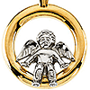 14k Two-tone Gold Angel In Frame Pendant 15mm