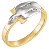 14k Two Tone Gold Ladies' Cross and Holy Spirit Ring